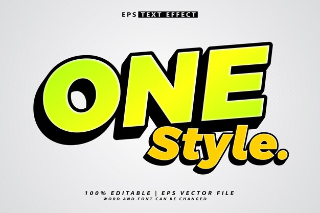 Vector one style editable text effect minimalist vector text effect