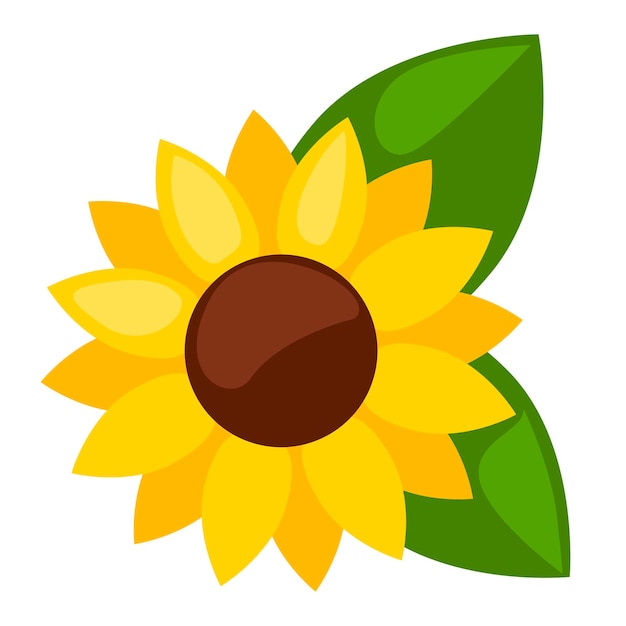 One sunflower isolated vector flower sunflower closeup