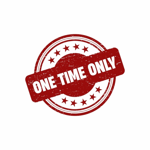 One Time Only-stamp, Stock vector