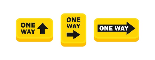 One way marking sign with arrow pointer Road traffic sign Vector illustration