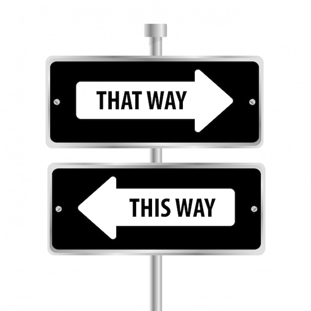 Vector one way road sign advertising design,