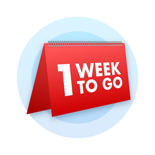 One week to go offer Calendar icon Vector stock illustration