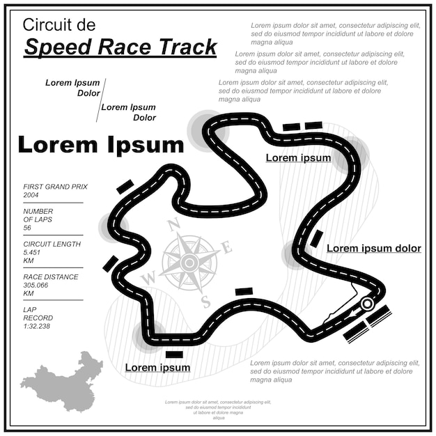 Vettore uno sfondo bianco del circuito di gara