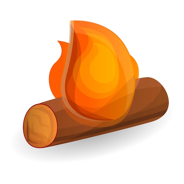 One wood bonfire icon Cartoon of one wood bonfire vector icon for web design isolated on white background
