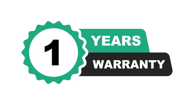 Vector one years warranty label warranty badge