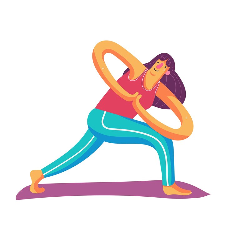 Vector one yoga move in cute illustration
