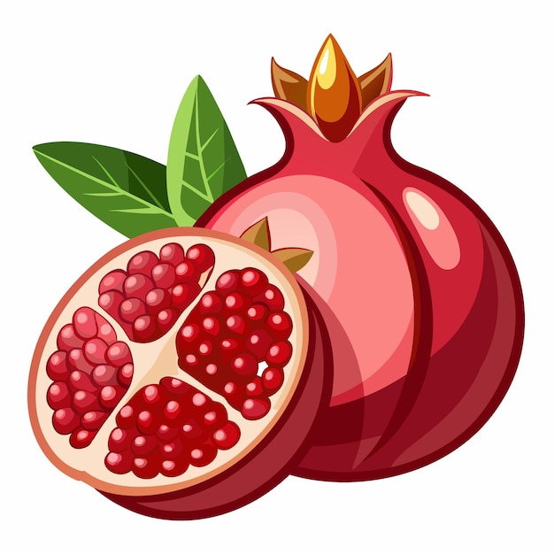 Vector oneandhalfpomegranatefruitvectorartillustra 5