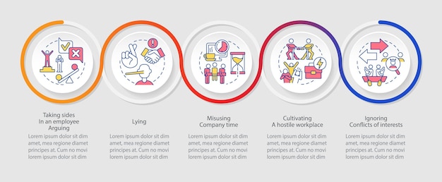 Onethisch gedrag in infographic-sjabloon voor lus op de werkplek