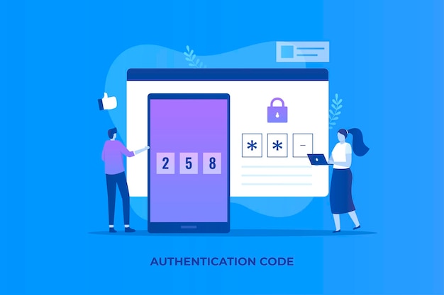 Onetime password illustration concept for websites landing pages