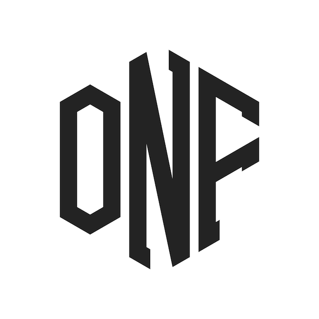 ONF ロゴ デザイン オニシャル・レター ONF モノグラム ロゴ ヘクサゴン形