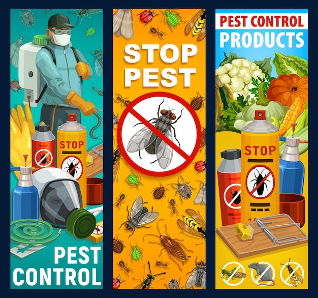 Ongediertebestrijdingsbanners voor insecten en verdelgers