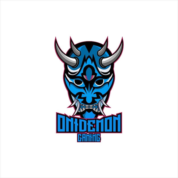 Vector oni demon logo gaming design mascot