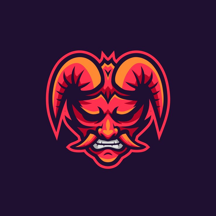 Vector oni demon mascot logo