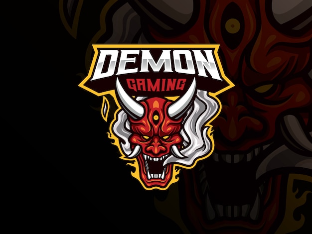 Oni demon mascot sport logo design