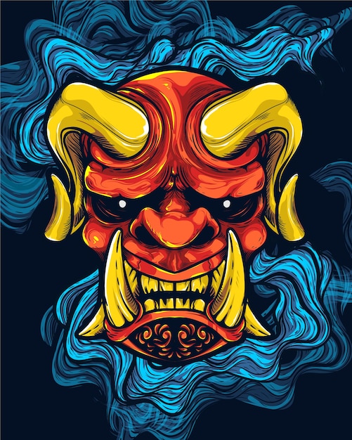 Oni face japanese culture artwork