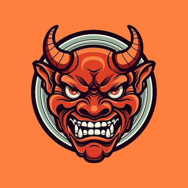 Oni Hannya mask illustration