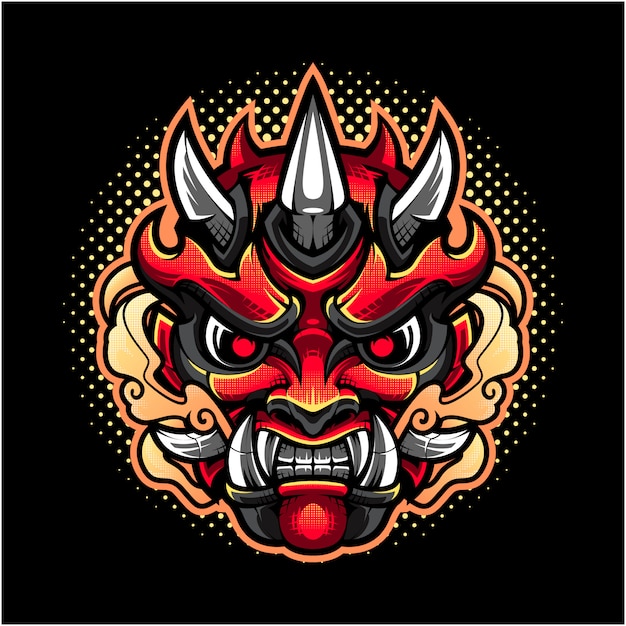 Oni head mascot logo