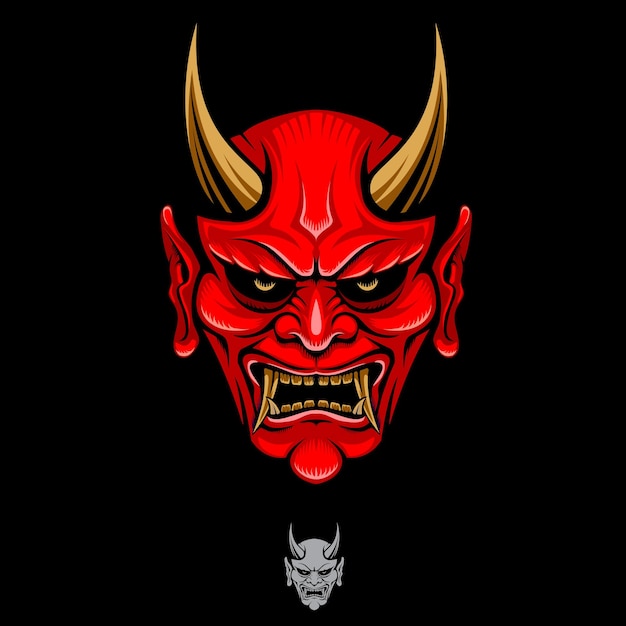 Oni head vector illustration