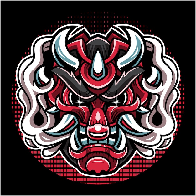 Oni hoofd mascotte logo