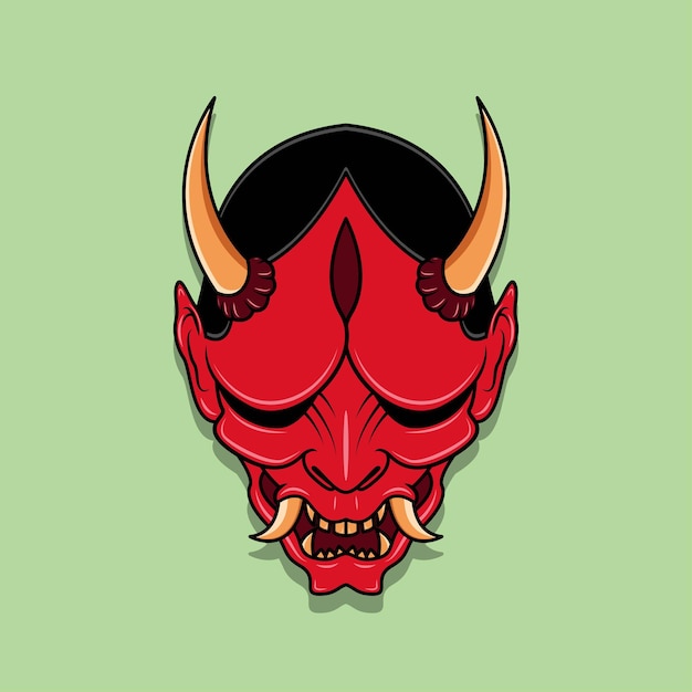 Oni japanese devil mask vector illustration