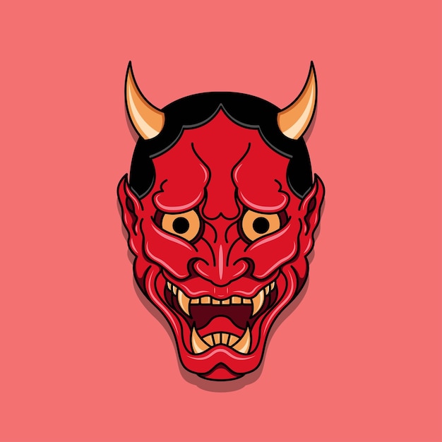 Oni Japanse duivel masker Vector illustratie eps10