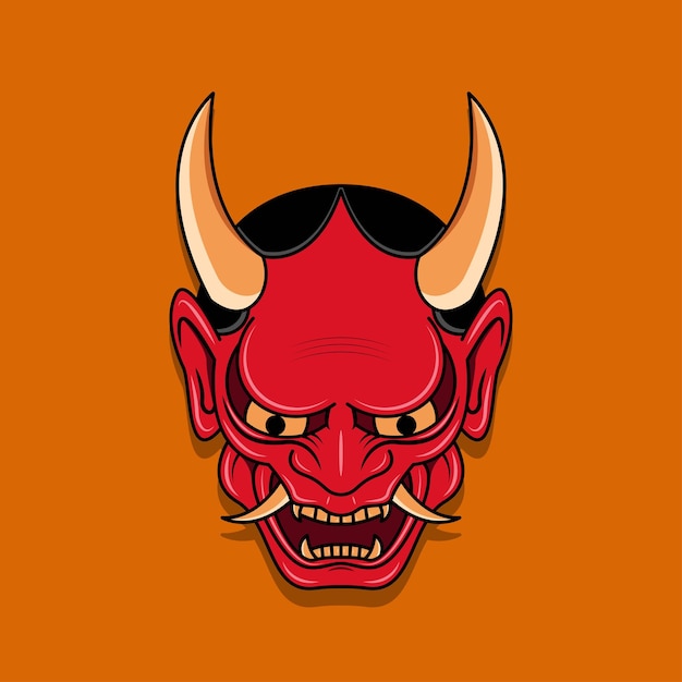 Oni Japanse duivel masker vectorillustratie