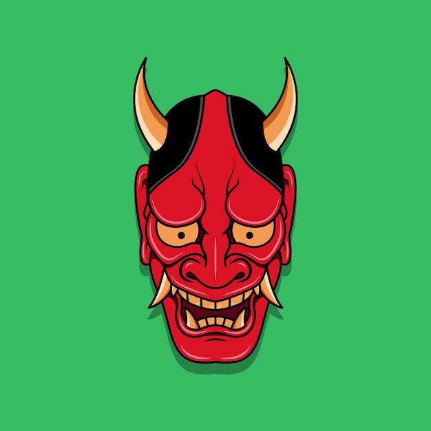 Oni Japanse duivel masker vectorillustratie