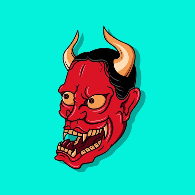 Oni Japanse duivel masker vectorillustratie