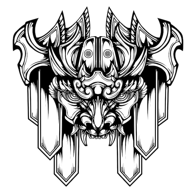 Oni mask design vector illustration