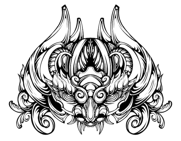 Oni mask design vector illustration