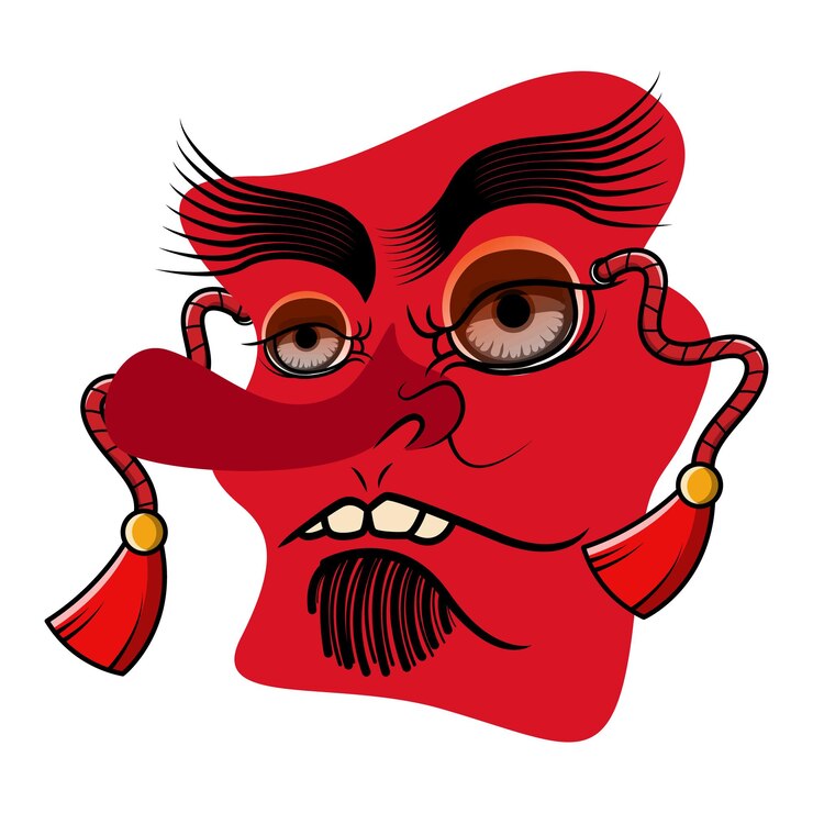 Vector oni mask illustration