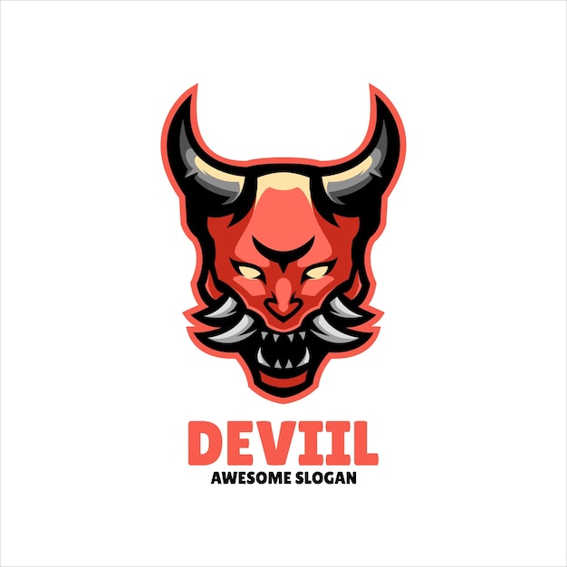 oni mask mascot illustration logo design