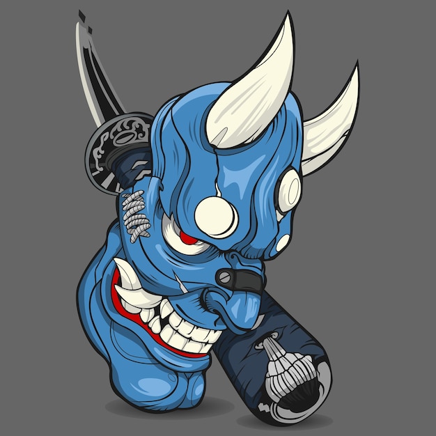 Vector oni mask vector