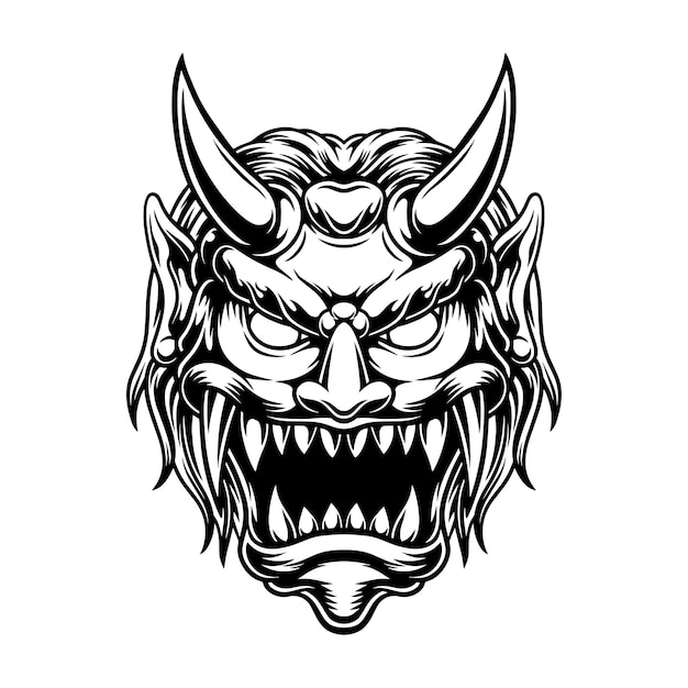 Oni mask with ferocious expression