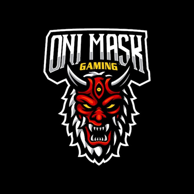 Oni masker mascotte logo esport gaming