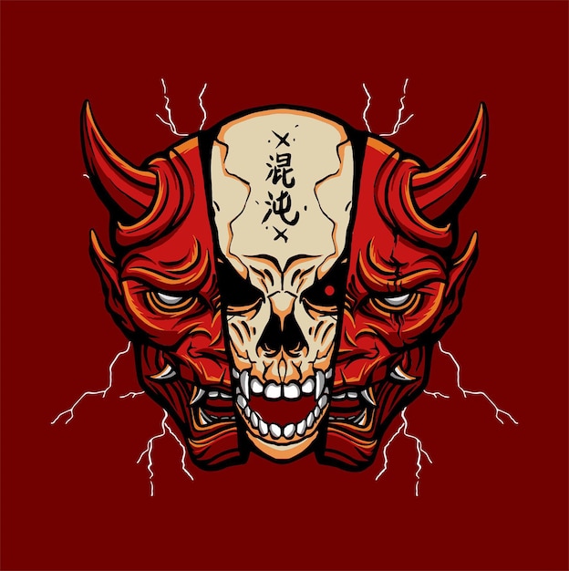 Oni Schedel Demon Illustraties