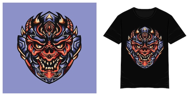 Oni soldier vector tshirt illustration