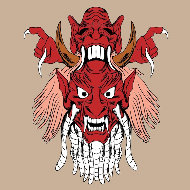 Oni x celuluk vector illustration