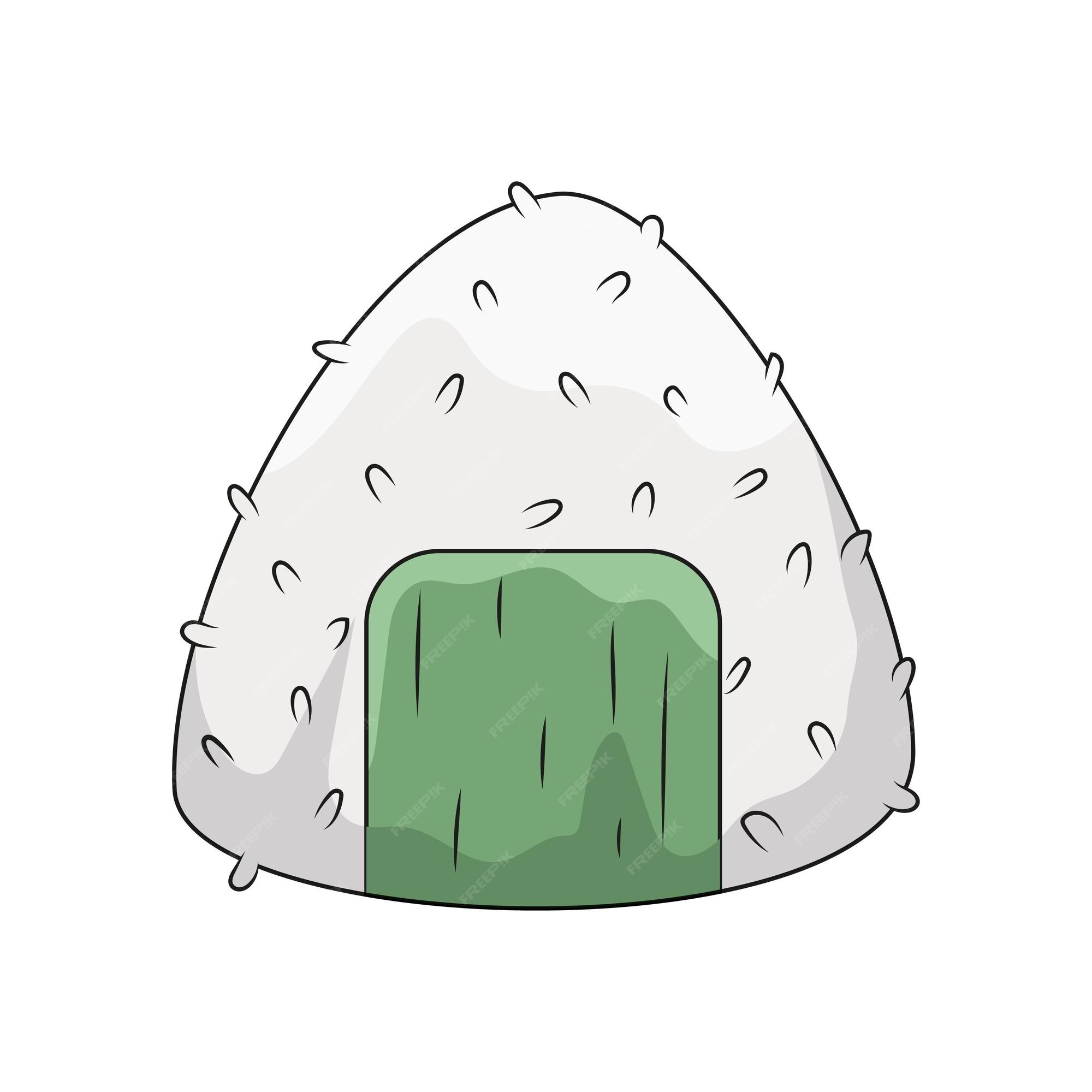 COMO DIBUJAR Onigiri KAWAII PASO A PASO - Dibujos kawaii faciles - How to  draw a Onigiri 