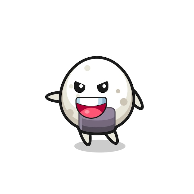 Onigiri cartoon with very excited pose , cute style design for t shirt, sticker, logo element