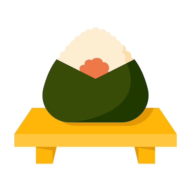 Onigiri in flat style isolated