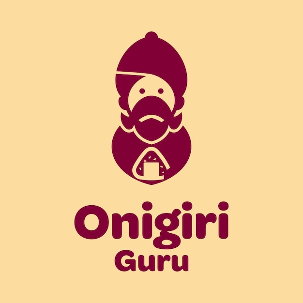 Vector onigiri guru logo