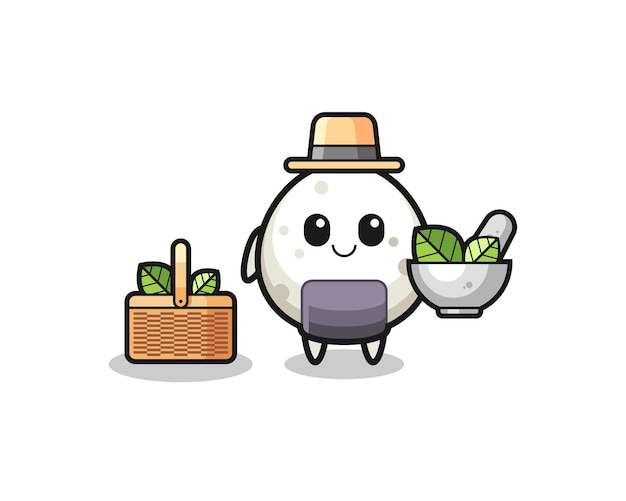 onigiri herbalist cute cartoon
