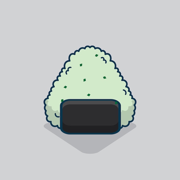 Vector onigiri-illustratieontwerp in minimalistische kleuren