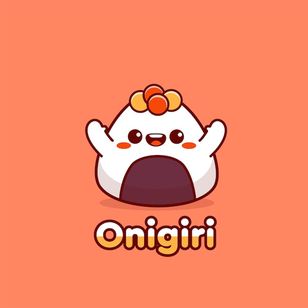 Onigiri mascot character logo for korean food