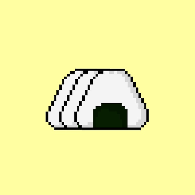 onigiri met pixelart-stijl