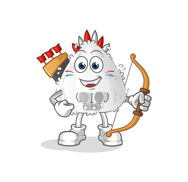 Onigiri native american tribe. cartoon mascot vector