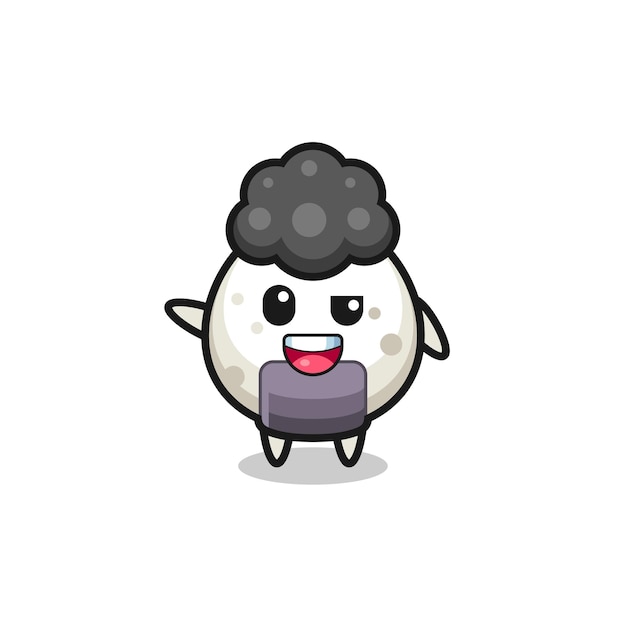 Onigiri-personage als het schattige ontwerp van de afrojongen