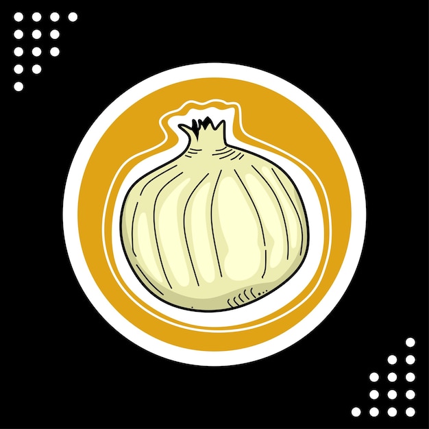 onion in flat design illustration. this can use for logos, t-shirts, website, or other.