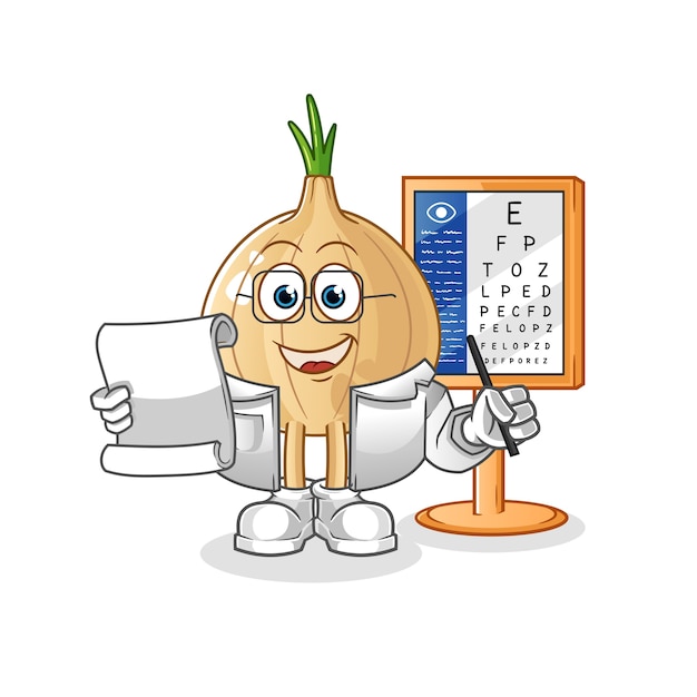 Onion oculist cartoon character illustration